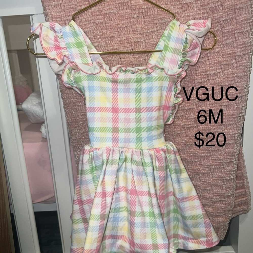 Swoon Baby Clothing Pink and Yellow Ruffled Tiered Sundress with Flutter Sleeves